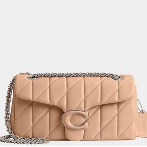 Coach Quilted Leather Covered C Tabby 26 Shoulder Bag in Buff